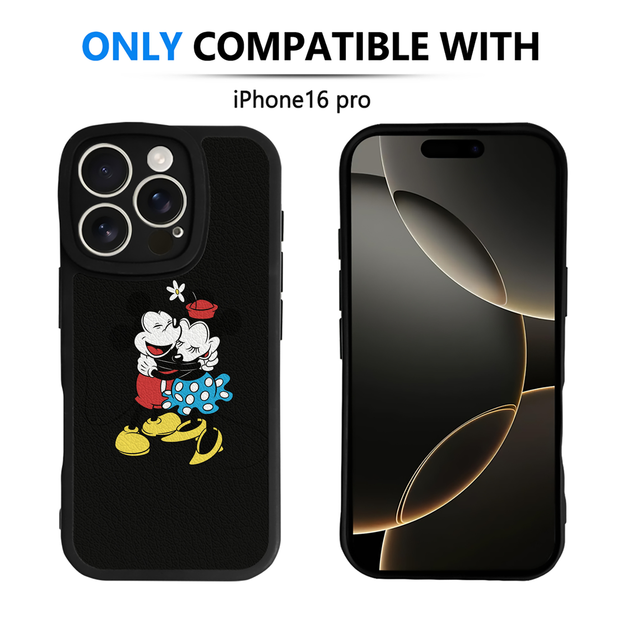 （画像用） ミッキーマウス Mickey Mouse 【iPhone 16シリーズ対応】シリコンスマホケース（レザー調） 材質：シリコン